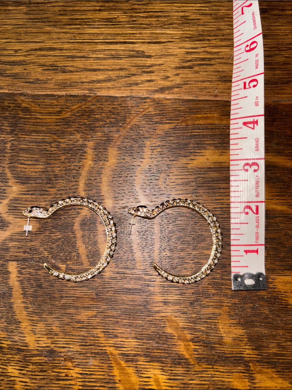 Gold Crystal Pavé Snake Hoop Earrings - Women Jewelry